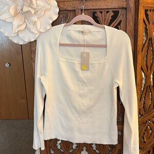 Boden Cream Long Sleeve Women's Top